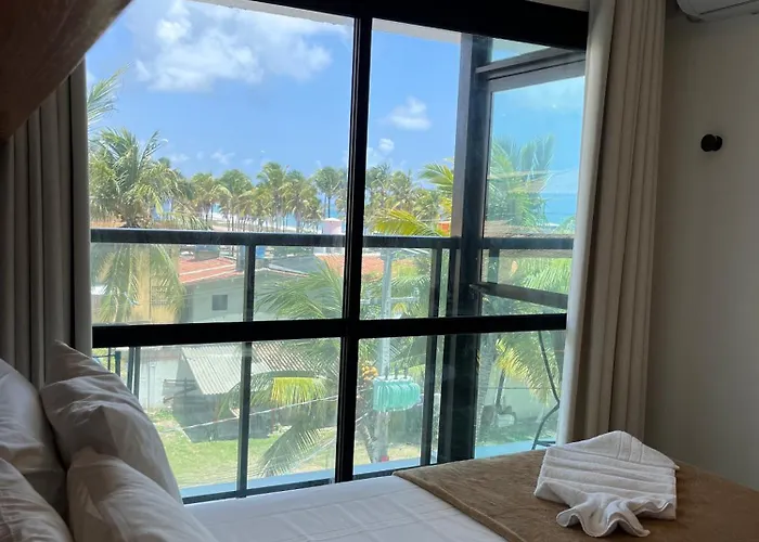 Vista Privilegiada De Coqueiral E Mar, Rooftop, Piscina E Pe Na Areia Em Maraca Pôrto das Galinhas